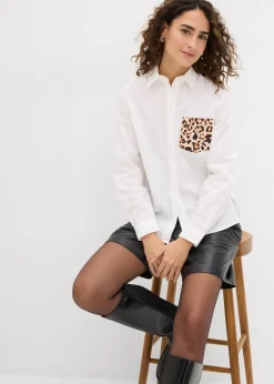 Chemise oversize avec poche poitrine contrastante