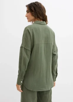 Chemise oversize en gaze de coton aérienne