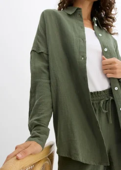 Chemise oversize en gaze de coton aérienne