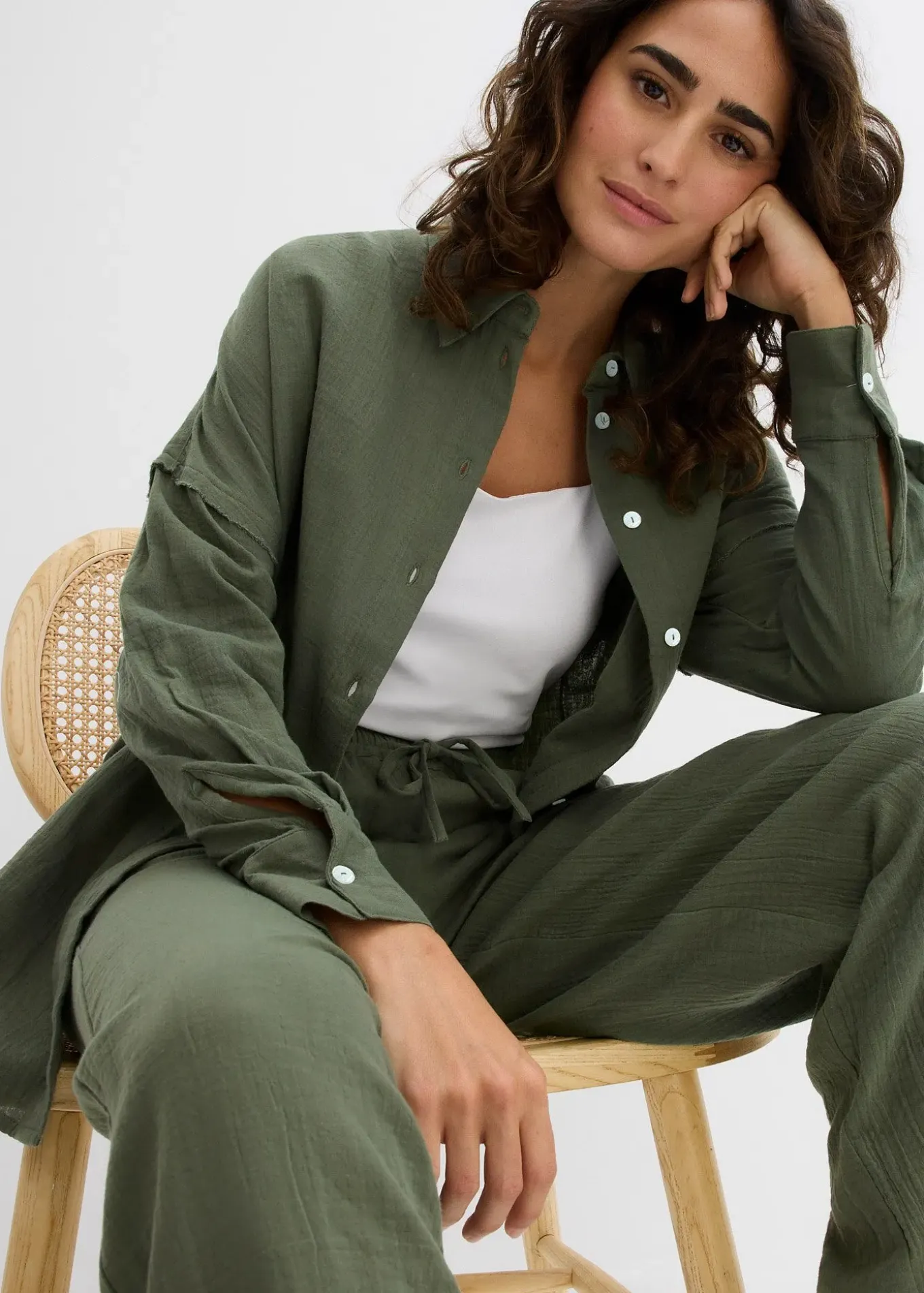 Chemise oversize en gaze de coton aérienne