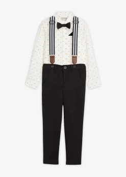 Chemise, pantalon avec bretelles, nœud papillon (ens. 4 pces)