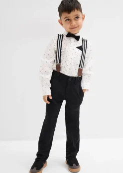 Chemise, pantalon avec bretelles, nœud papillon (ens. 4 pces)