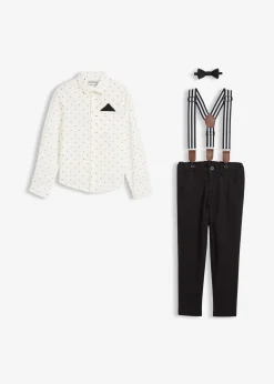 Chemise, pantalon avec bretelles, nœud papillon (ens. 4 pces)