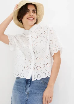 Chemisier à manches courtes, 100% coton