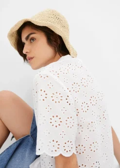 Chemisier à manches courtes, 100% coton