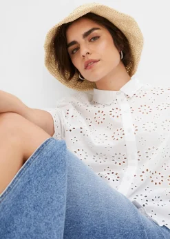 Chemisier à manches courtes, 100% coton