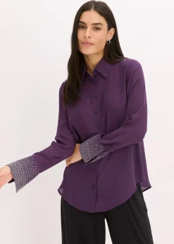Chemisier avec manchettes à strass