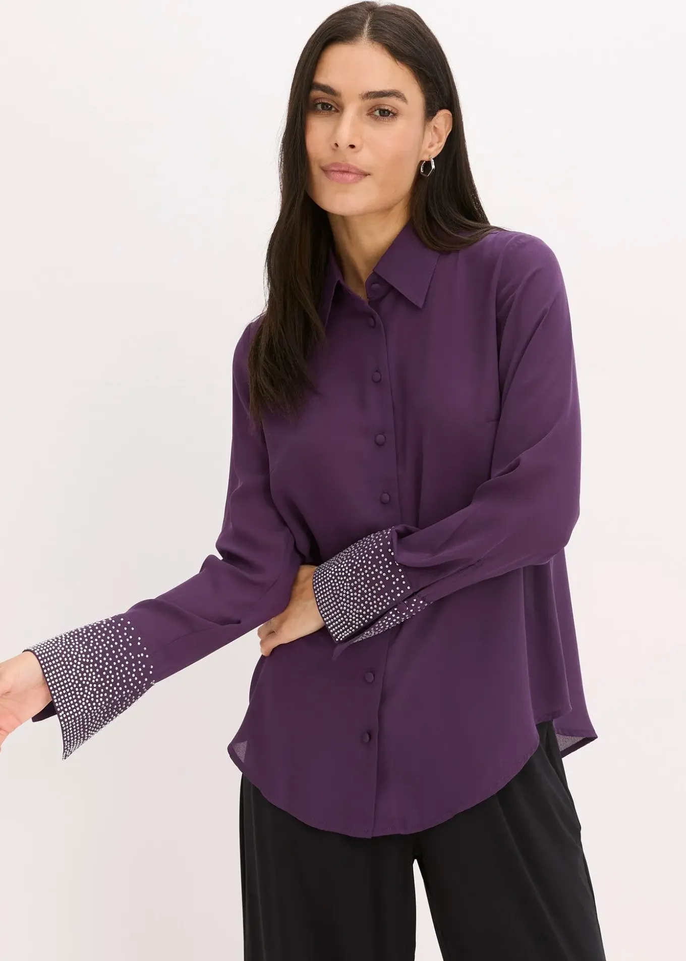 Chemisier avec manchettes à strass