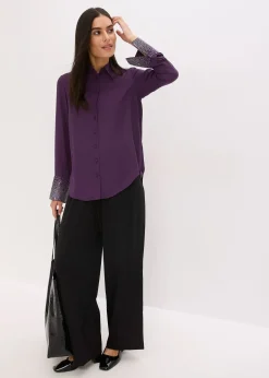 Chemisier avec manchettes à strass