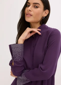 Chemisier avec manchettes à strass