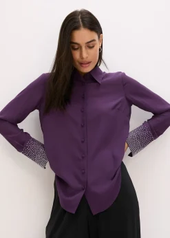 Chemisier avec manchettes à strass