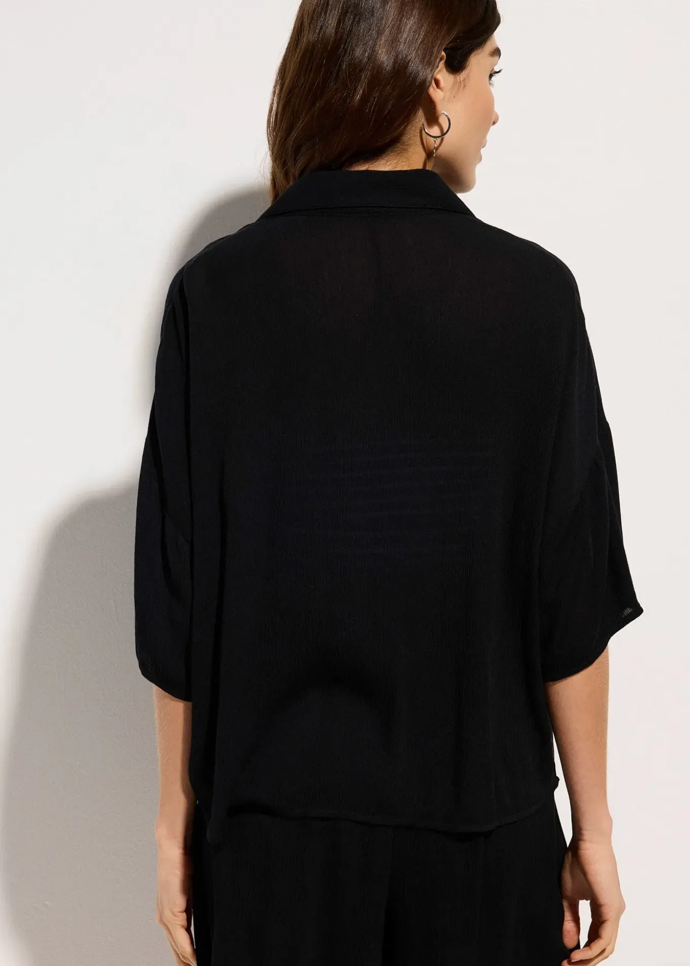 Chemisier court de plage en viscose fluide