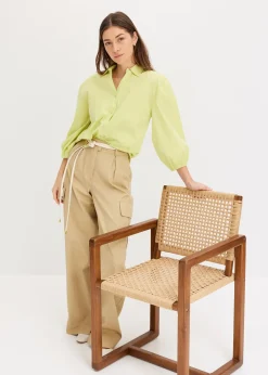 Chemisier court devant, long derrière, manches ballon