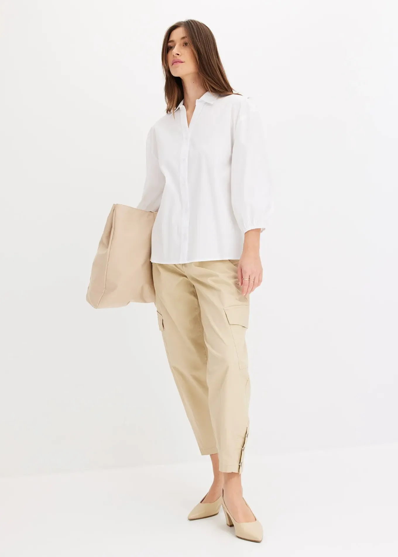 Chemisier court devant, long derrière, manches ballon