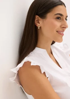 Chemisier de Dirndl à col montant et mancherons volantés