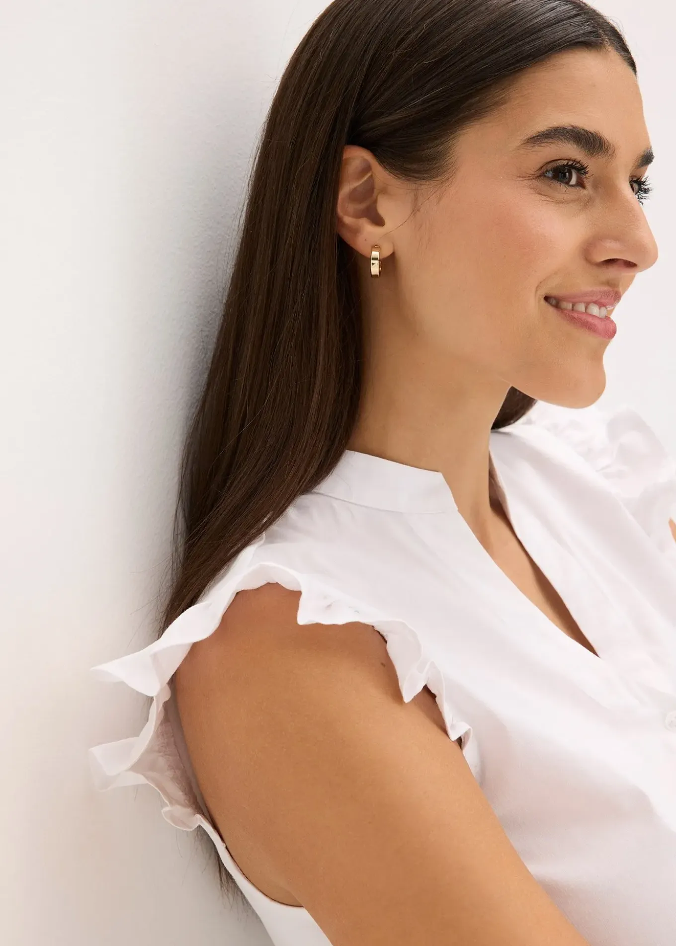 Chemisier de Dirndl à col montant et mancherons volantés