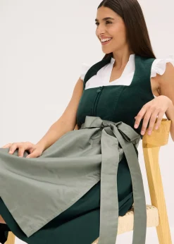 Chemisier de Dirndl à col montant et mancherons volantés