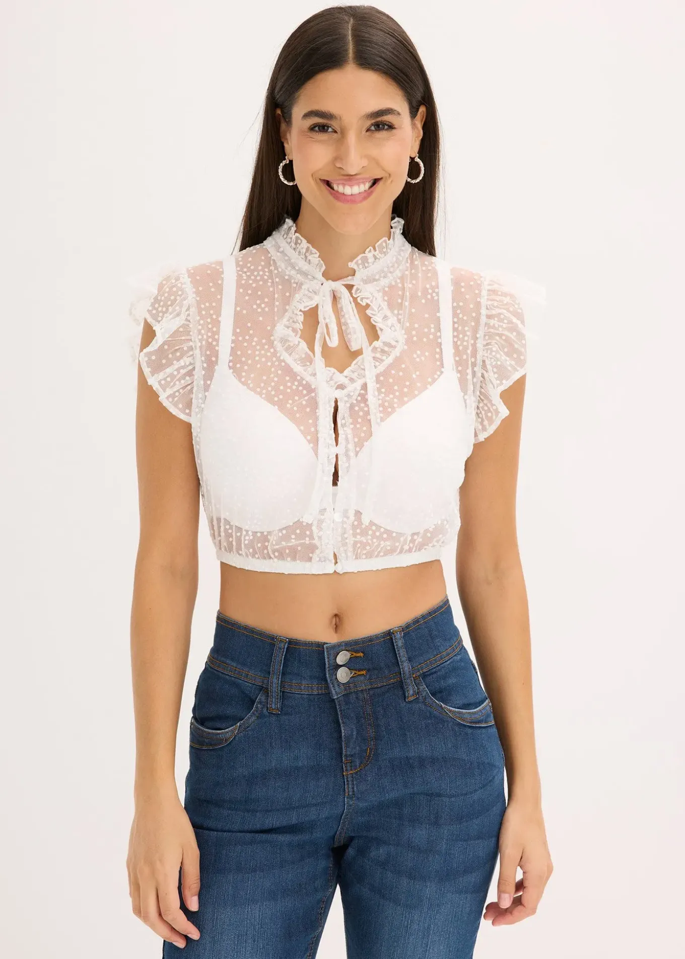 Chemisier de Dirndl en tulle plumetis