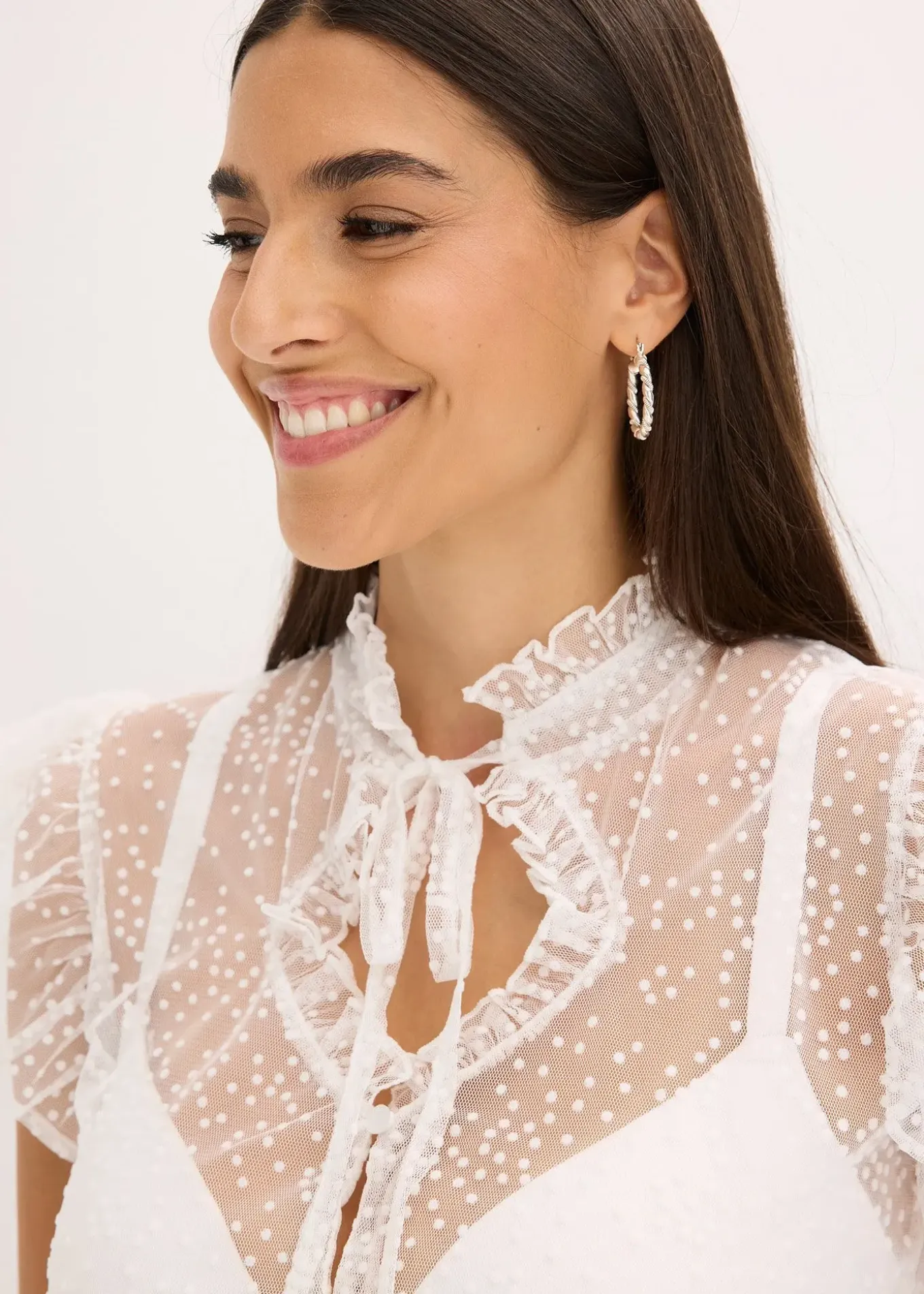 Chemisier de Dirndl en tulle plumetis