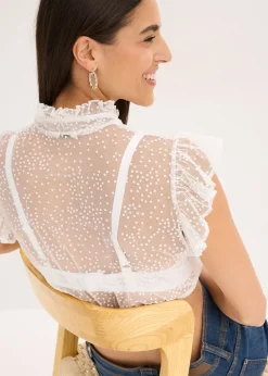 Chemisier de Dirndl en tulle plumetis