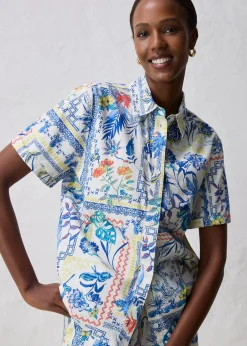 Chemisier en coton et soie