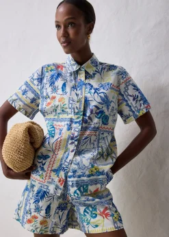 Chemisier en coton et soie