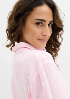 Chemisier en gaze de coton à motif cœurs