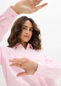 Chemisier en gaze de coton à motif cœurs