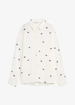 Chemisier en gaze de coton à motif cœurs