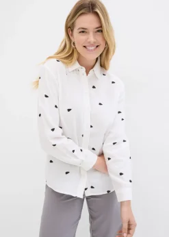 Chemisier en gaze de coton à motif cœurs