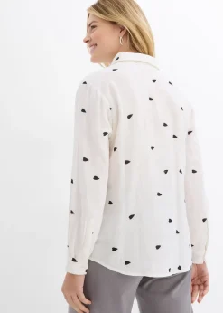 Chemisier en gaze de coton à motif cœurs