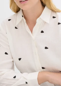 Chemisier en gaze de coton à motif cœurs