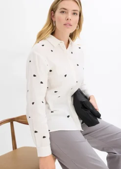 Chemisier en gaze de coton à motif cœurs