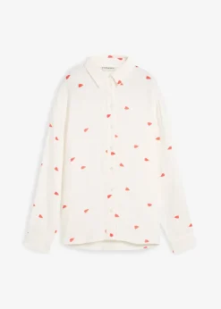 Chemisier en gaze de coton à motif cœurs