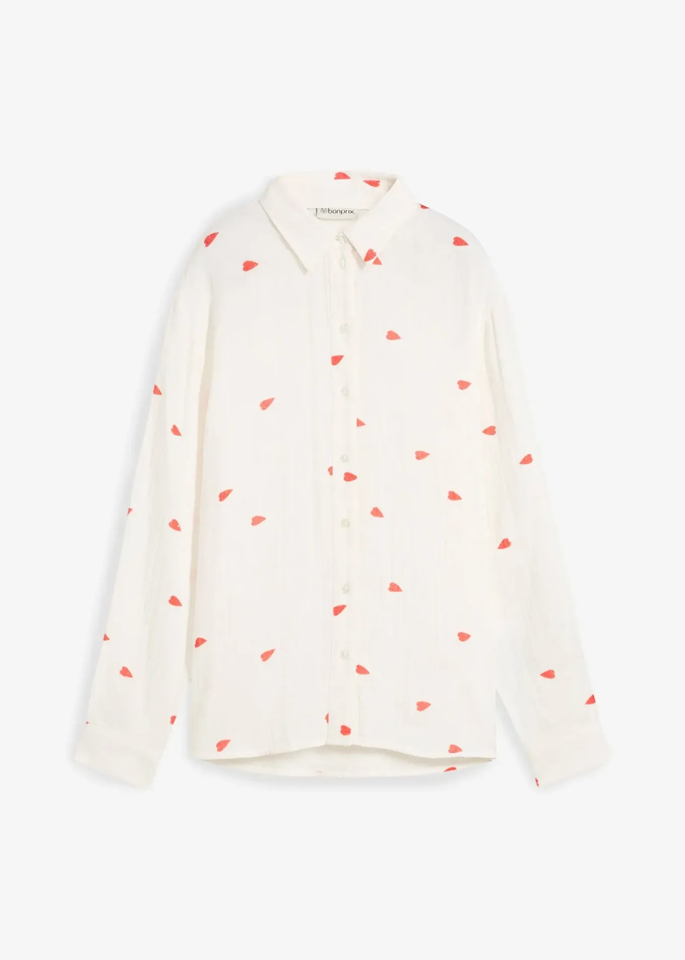 Chemisier en gaze de coton à motif cœurs