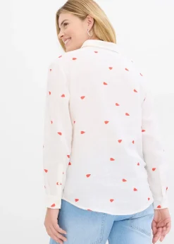 Chemisier en gaze de coton à motif cœurs