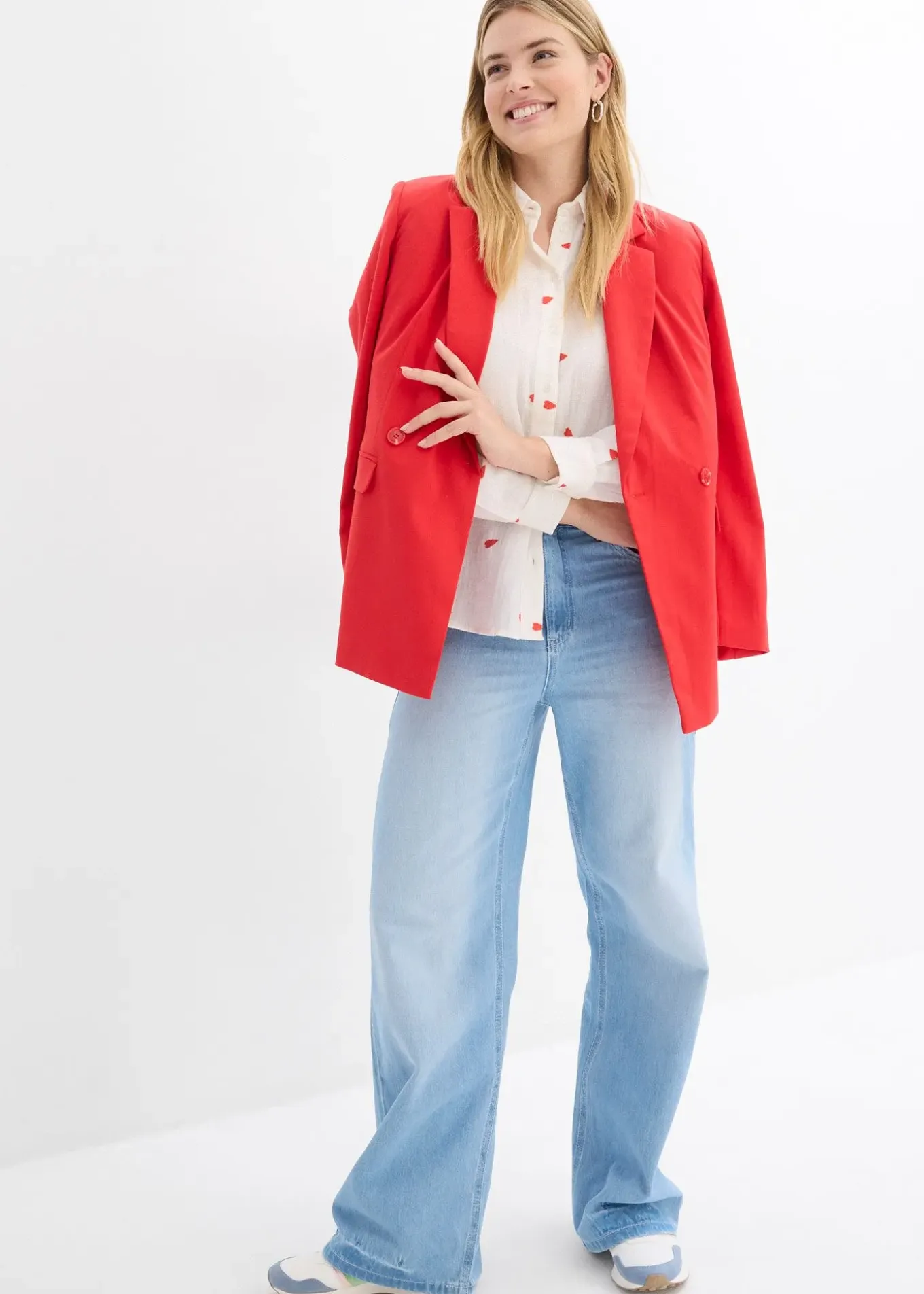 Chemisier en gaze de coton à motif cœurs