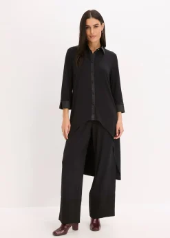 Chemisier en jersey à empiècements en satin