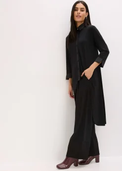 Chemisier en jersey à empiècements en satin