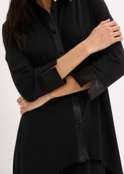 Chemisier en jersey à empiècements en satin