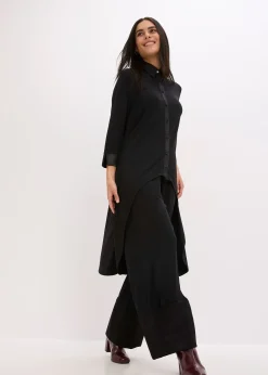 Chemisier en jersey à empiècements en satin