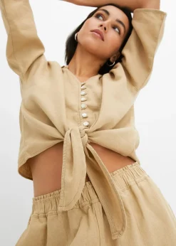 Chemisier en lin mélangé