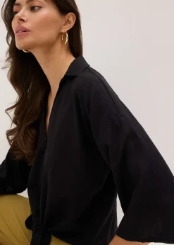 Chemisier en lin mélangé