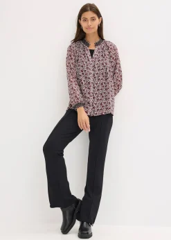 Chemisier en mousseline imprimée avec broderies