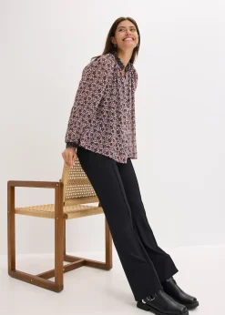 Chemisier en mousseline imprimée avec broderies