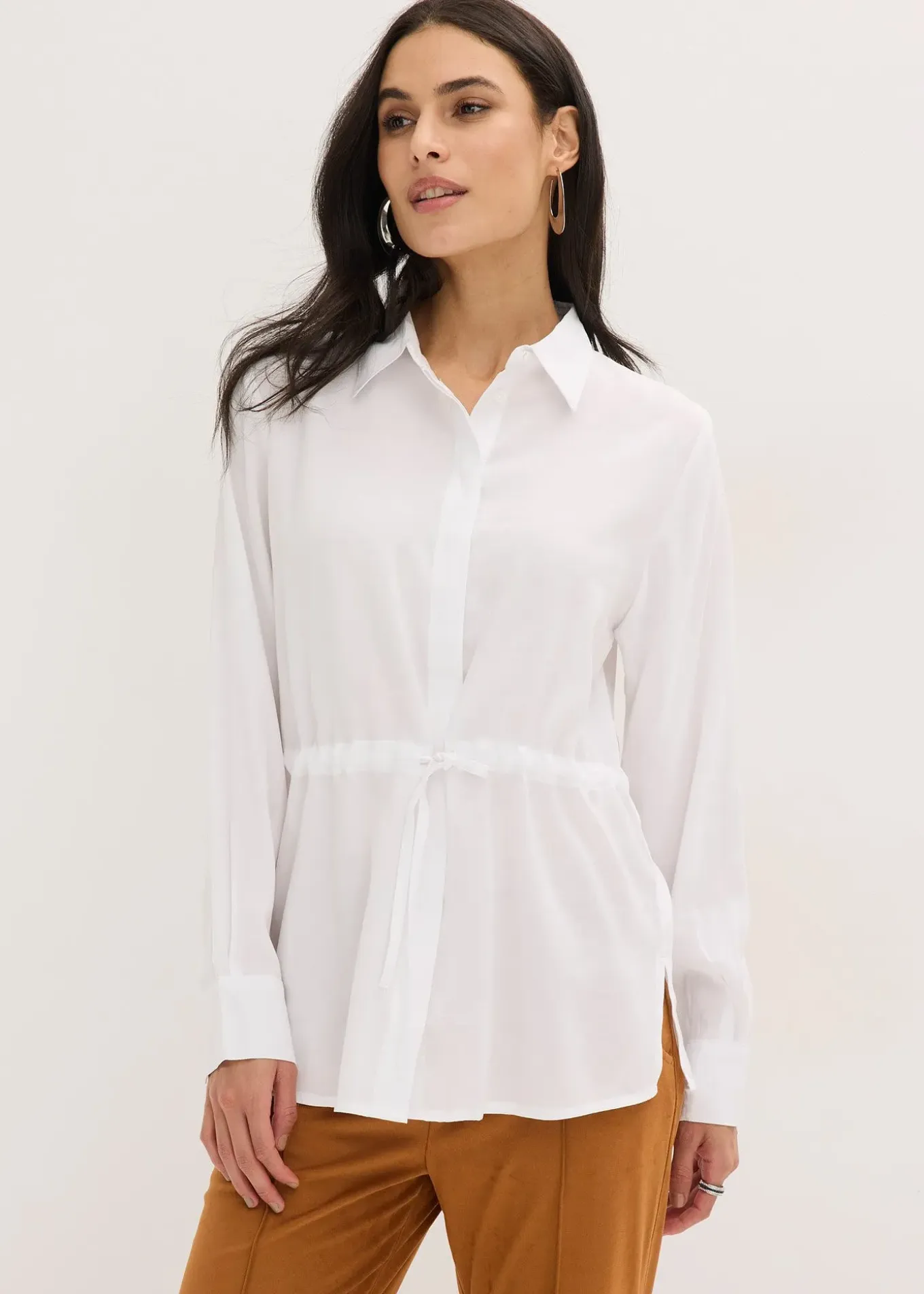 Chemisier en popeline à plis couchés