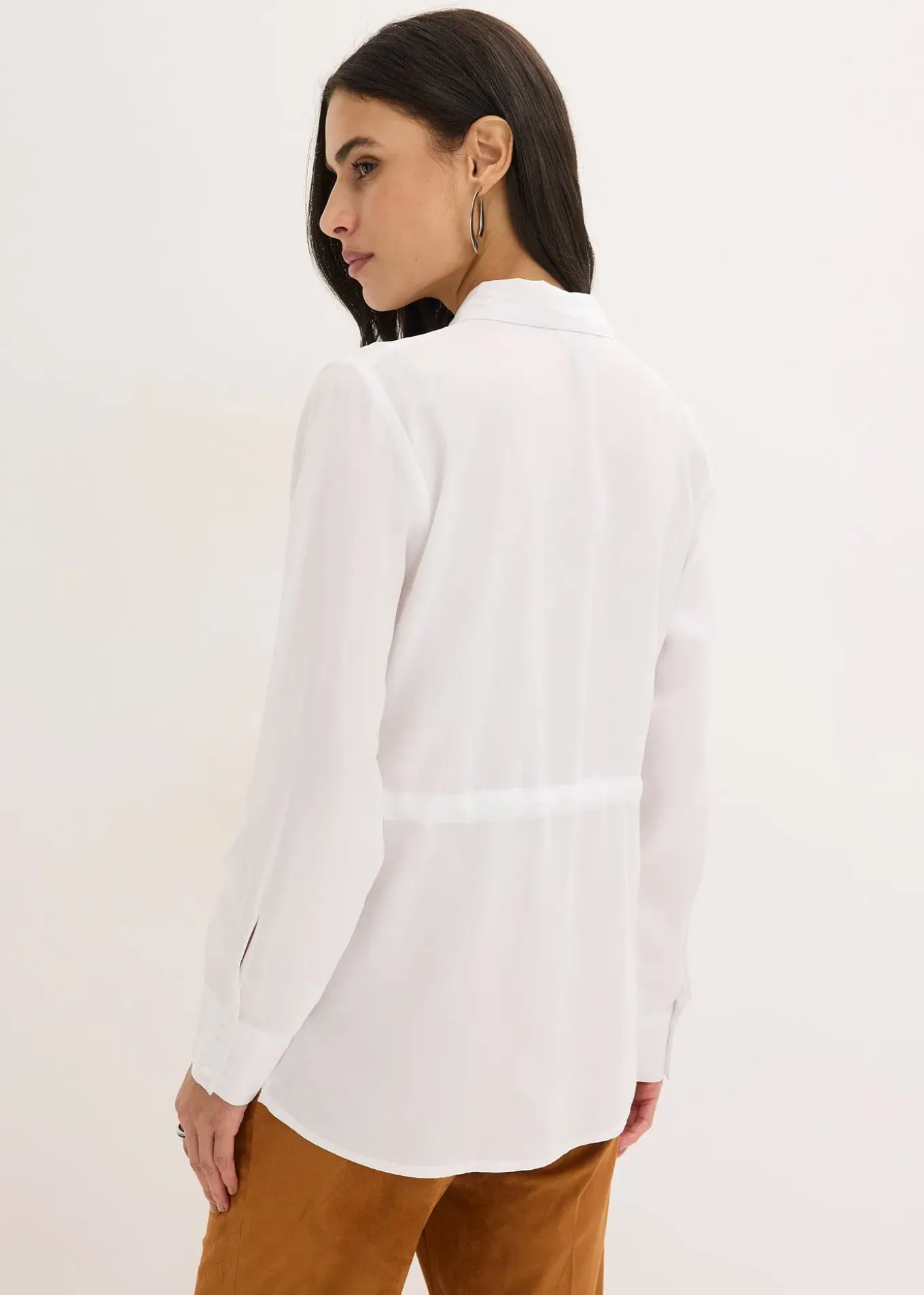 Chemisier en popeline à plis couchés