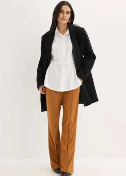 Chemisier en popeline à plis couchés