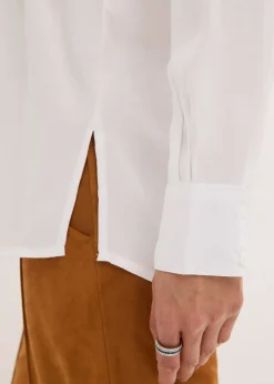 Chemisier en popeline à plis couchés