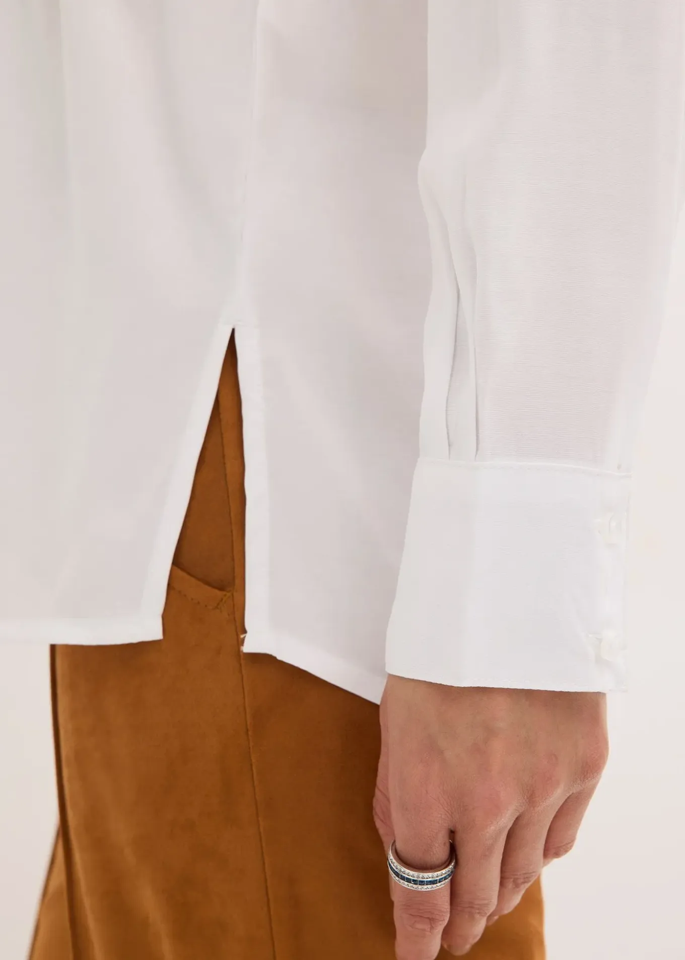 Chemisier en popeline à plis couchés